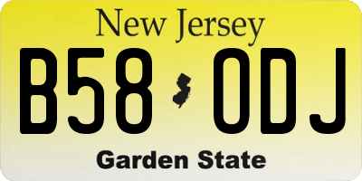 NJ license plate B58ODJ