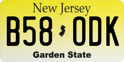 NJ license plate B58ODK