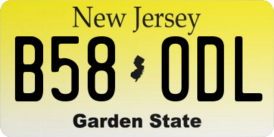 NJ license plate B58ODL