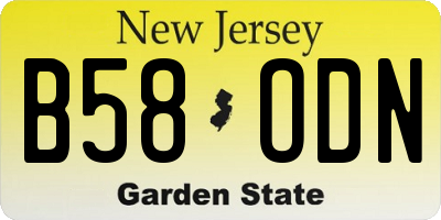 NJ license plate B58ODN