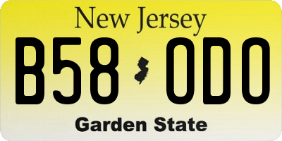 NJ license plate B58ODO