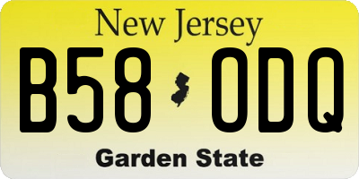 NJ license plate B58ODQ