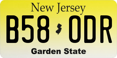 NJ license plate B58ODR