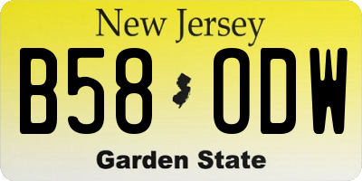 NJ license plate B58ODW