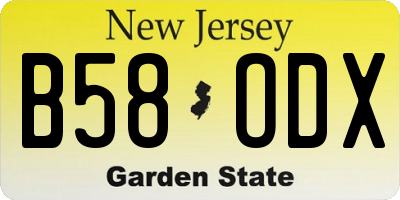 NJ license plate B58ODX