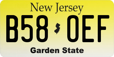 NJ license plate B58OEF