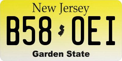 NJ license plate B58OEI