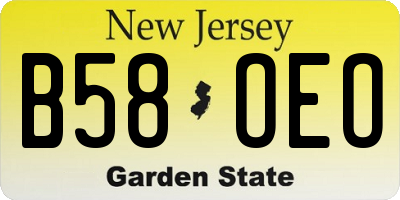 NJ license plate B58OEO