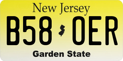 NJ license plate B58OER