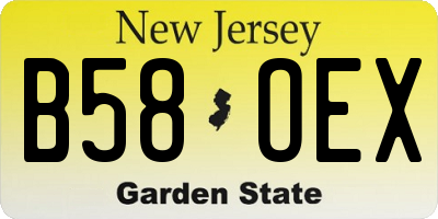 NJ license plate B58OEX