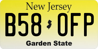NJ license plate B58OFP