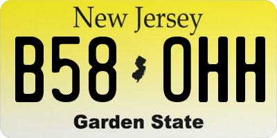 NJ license plate B58OHH