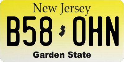 NJ license plate B58OHN