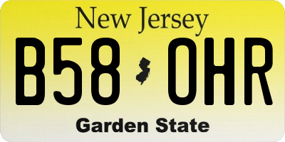 NJ license plate B58OHR