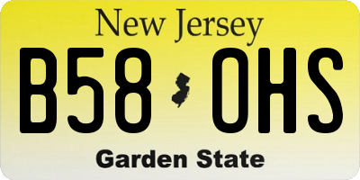 NJ license plate B58OHS
