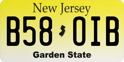 NJ license plate B58OIB