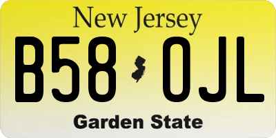 NJ license plate B58OJL