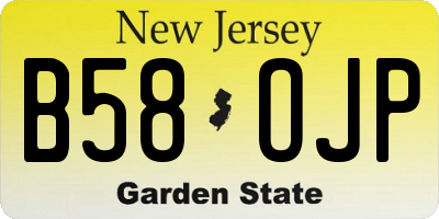 NJ license plate B58OJP