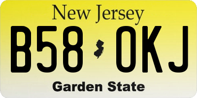 NJ license plate B58OKJ