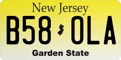 NJ license plate B58OLA