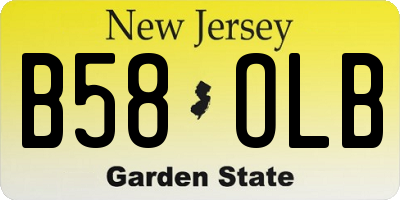 NJ license plate B58OLB