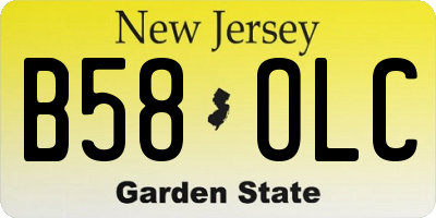 NJ license plate B58OLC