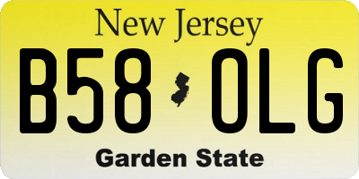 NJ license plate B58OLG