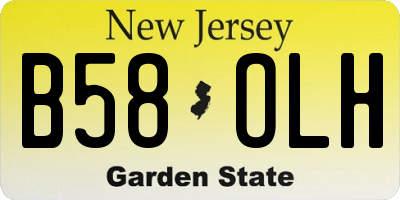 NJ license plate B58OLH