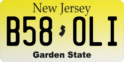 NJ license plate B58OLI