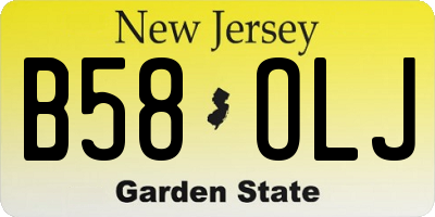 NJ license plate B58OLJ