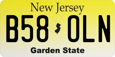 NJ license plate B58OLN