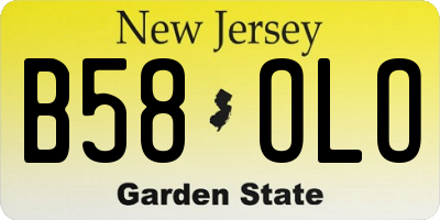 NJ license plate B58OLO