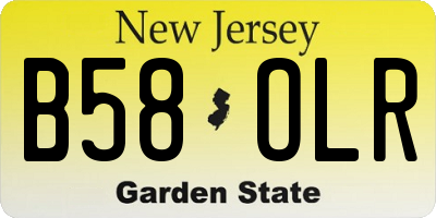 NJ license plate B58OLR