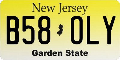 NJ license plate B58OLY