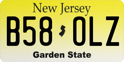 NJ license plate B58OLZ