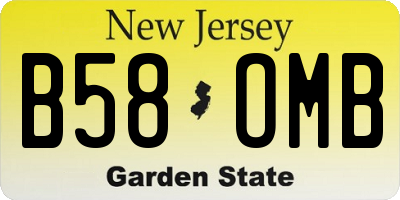 NJ license plate B58OMB