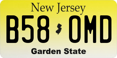 NJ license plate B58OMD
