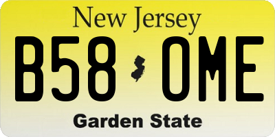 NJ license plate B58OME