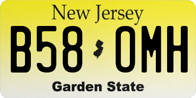 NJ license plate B58OMH