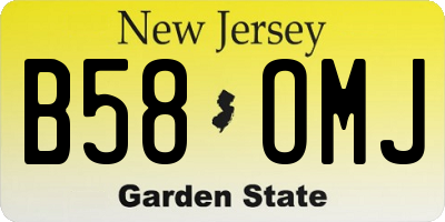 NJ license plate B58OMJ