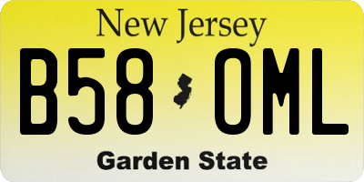 NJ license plate B58OML