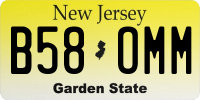 NJ license plate B58OMM