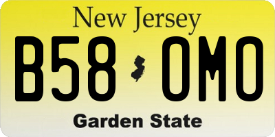 NJ license plate B58OMO