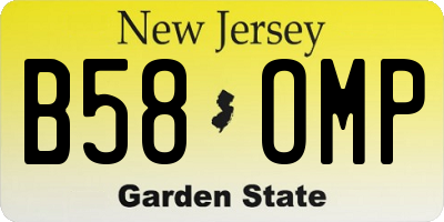 NJ license plate B58OMP