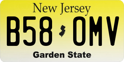 NJ license plate B58OMV