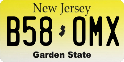 NJ license plate B58OMX