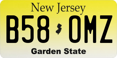NJ license plate B58OMZ