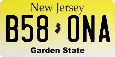 NJ license plate B58ONA