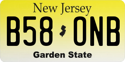 NJ license plate B58ONB