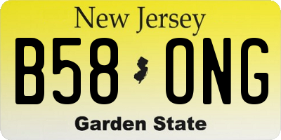 NJ license plate B58ONG